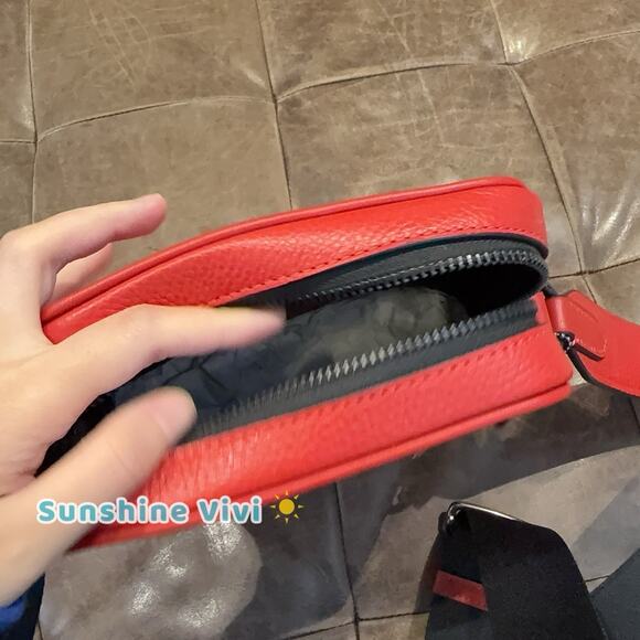 NWT Coach Men’s Sullivan Crossbody Bag Leather CAT81 Bold Red - Picture 3 of 6